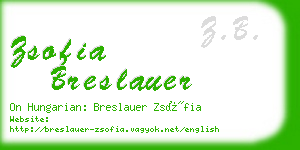 zsofia breslauer business card